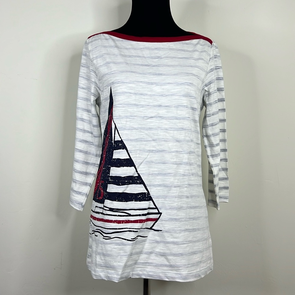 HATLEY Breton Stripe Boatneck Top S